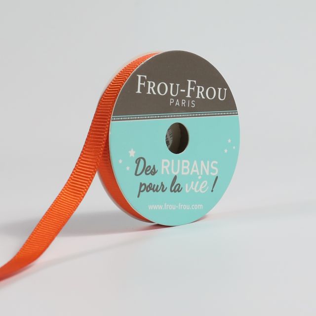 Bobinette Ruban Gros grain Frou-Frou Orange flamboyant - 6 mm x 6 mètres