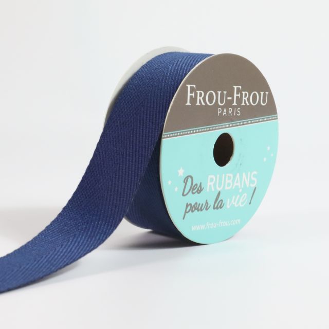 Bobinette Ruban Sergé Frou-Frou Navy - 19 mm x 4 mètres