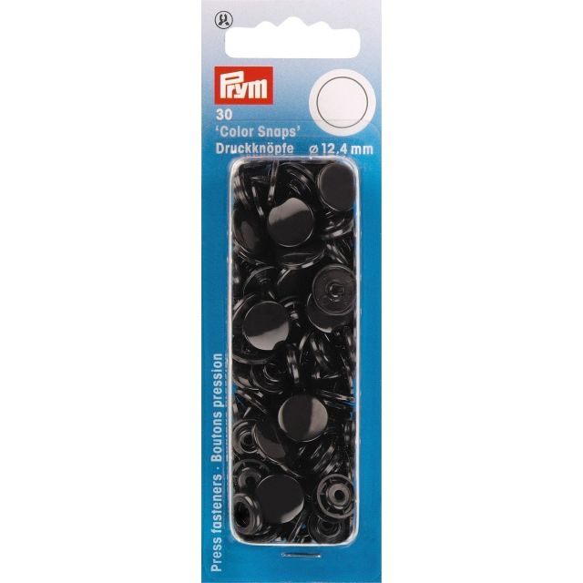 Prym 30 Boutons pression Color Snaps noir 12,4 mm