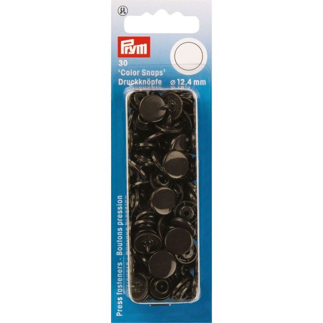 Prym 30 Boutons pression Color Snaps brun foncÃ© 12,4 mm