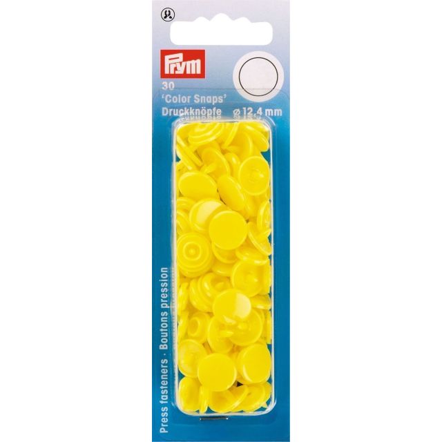 Prym 30 Boutons pression Color Snaps jaune clair 12,4 mm