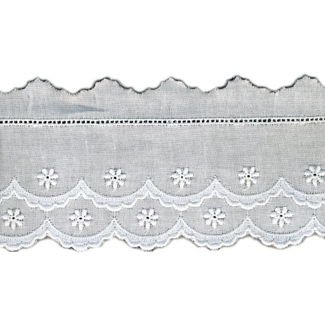 Broderie Anglaise 65 mm Blanc x1m
