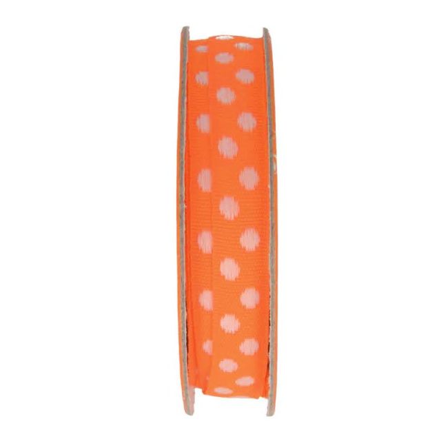 Ruban pois Orange - bobinette 2m