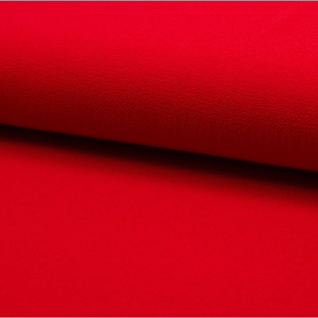 Tissu Crêpe stretch Rouge - Par 10 cm