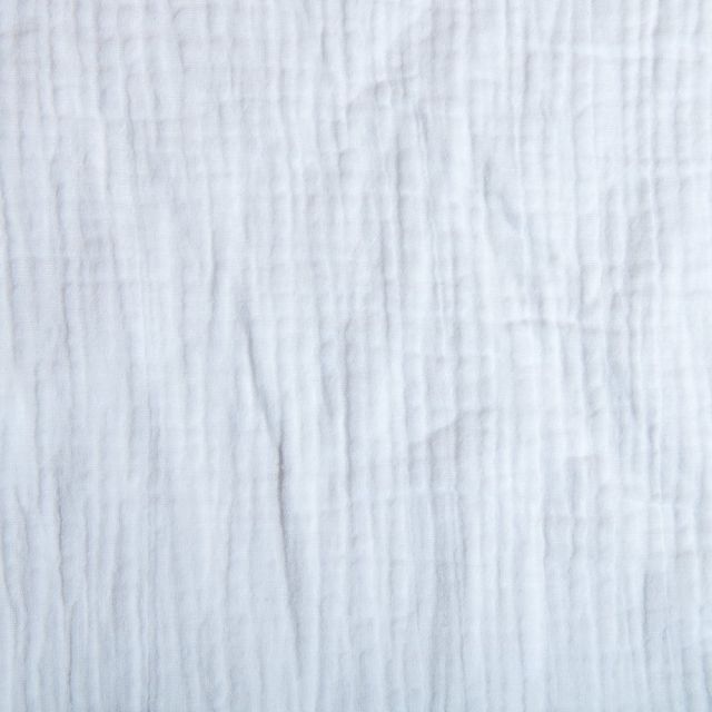 Tissu Double gaze de coton uni Blanc - Par 10 cm