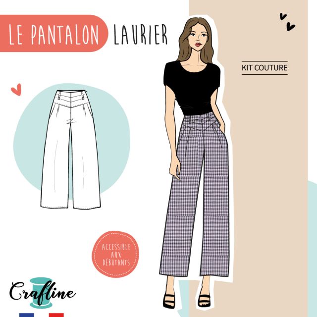 Kit Couture Craftine Pantalon Laurier Vichy