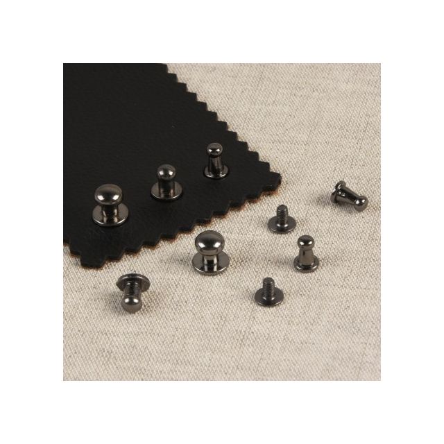 Set de 7 boutons de col à vis - Gris foncé