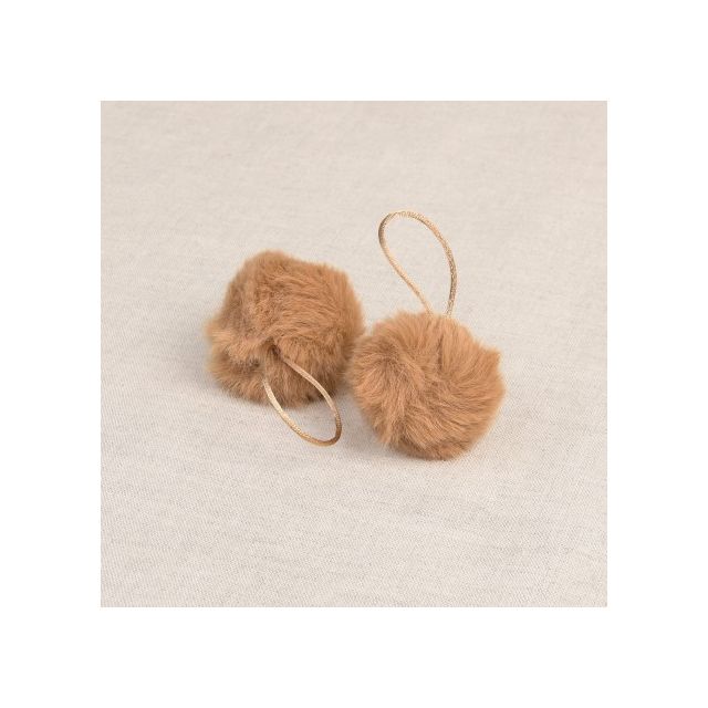 Pompon imitation fourrure 4 cm Beige