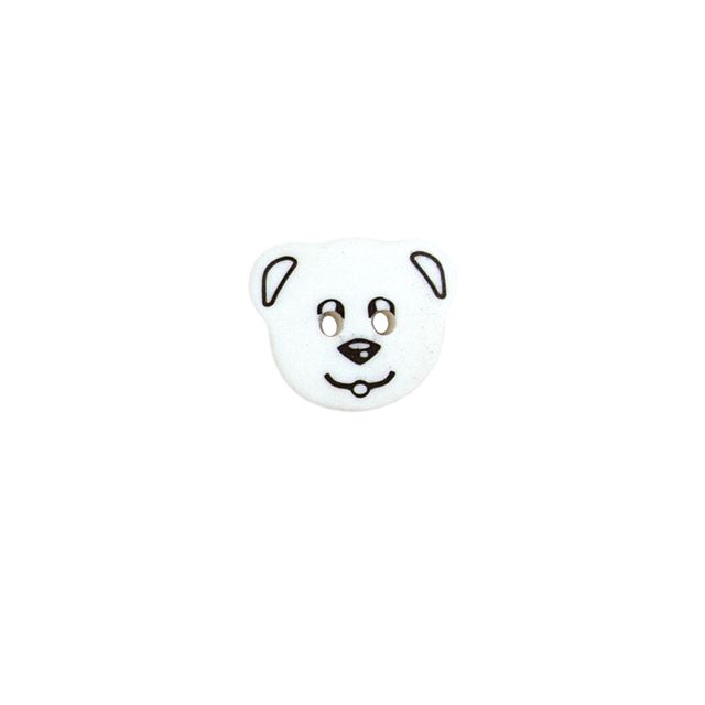 Bouton Karl ourson 14 mm - Blanc