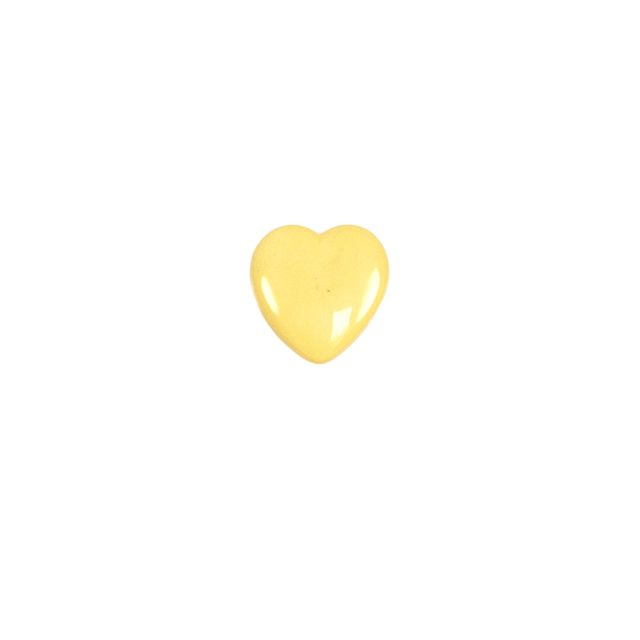 Bouton Jimmy cœur brillant 12 mm - Jaune