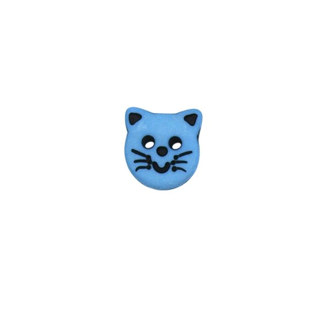 Bouton Karl tête de chat 14 mm - Bleu