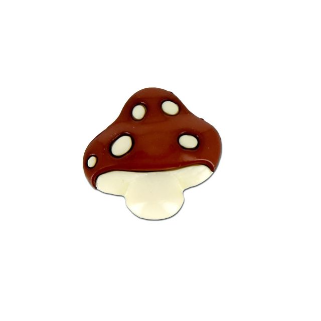 Bouton champignon 18 mm - Marron