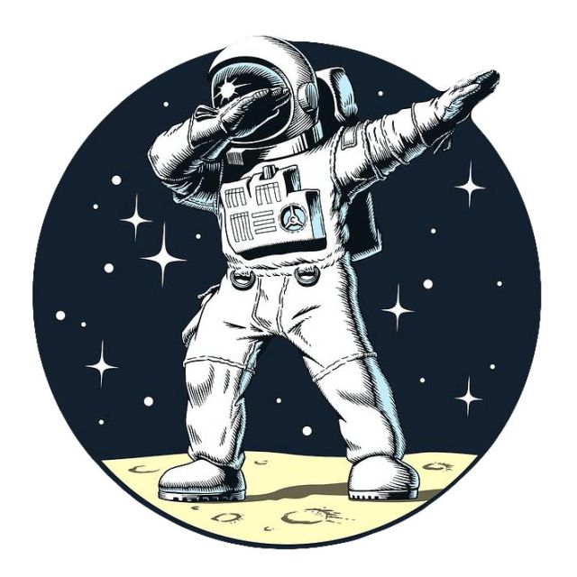 Sticker textile thermo-adhésif  7x7 cm - Astronaute qui DAB 