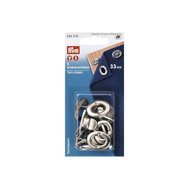 Fermoirs tourniquets 33 mm Prym Argent