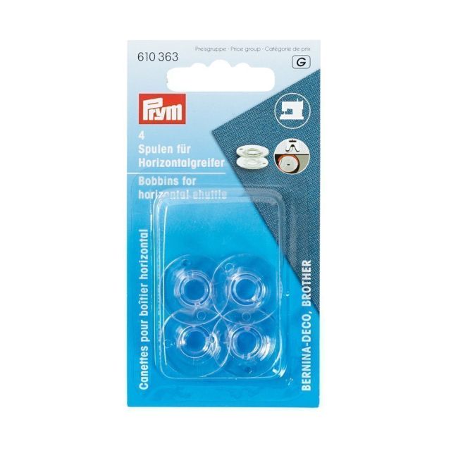 Canettes machine à coudre Prym plastique pour boîtier horizontal 21,2 mm