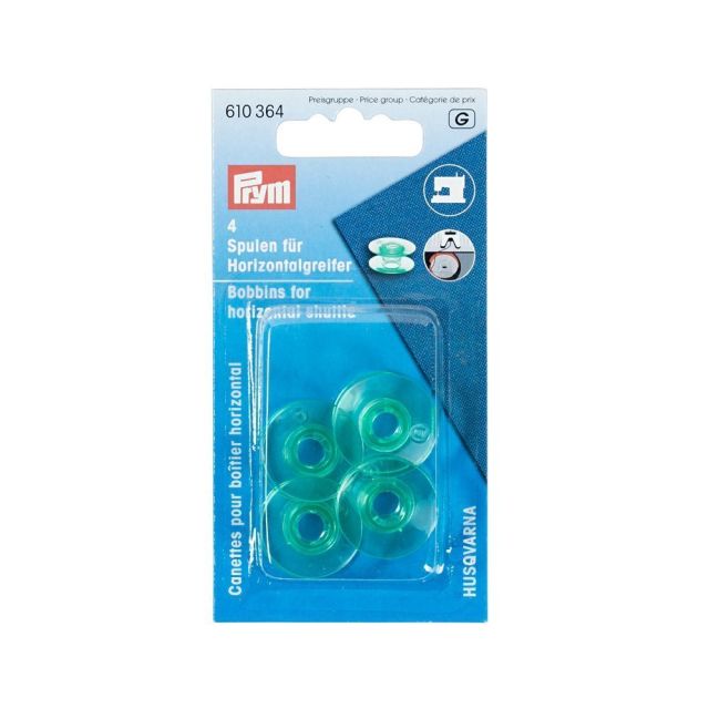 Canettes machine à coudre Prym plastique pour boîtier horizontal 21,6 mm