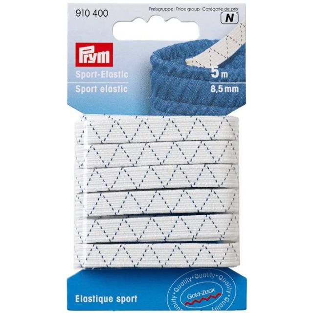 Ruban élastique de sport Prym 8,5 mm - Blanc