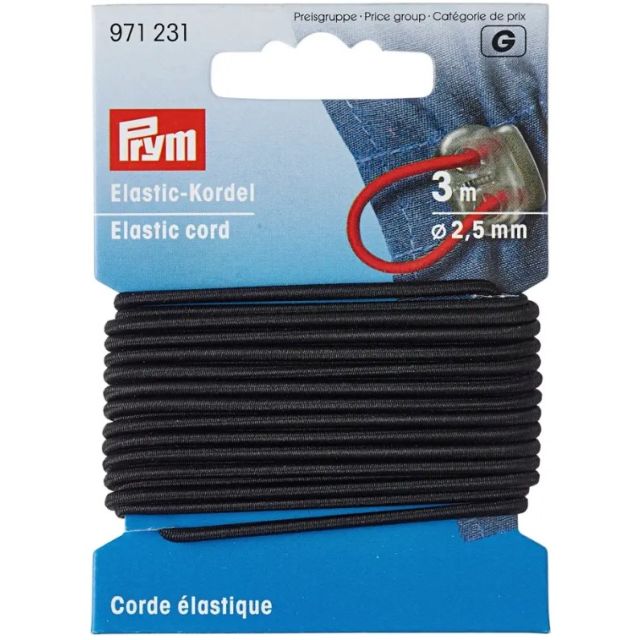 Corde élastique Prym 2,5 mm - Noir