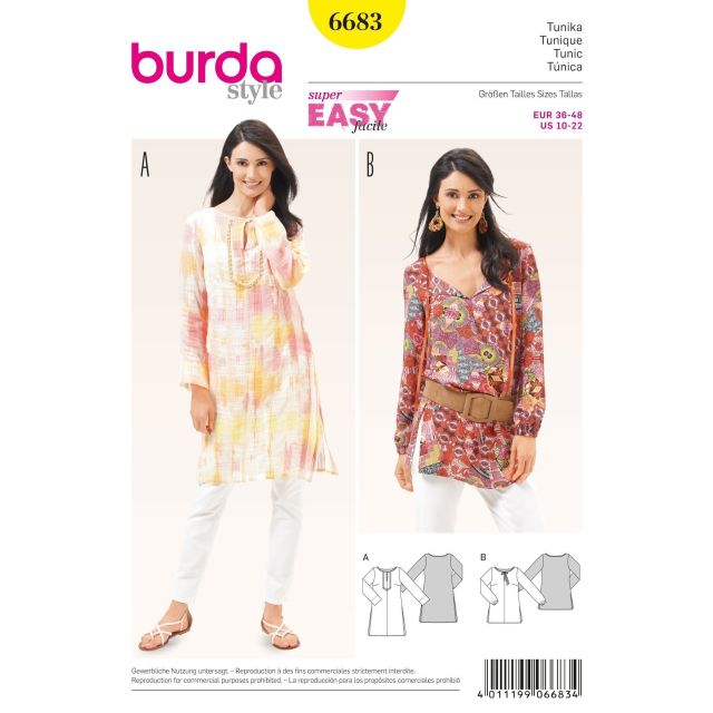 Patron Burda 6683 Tunique