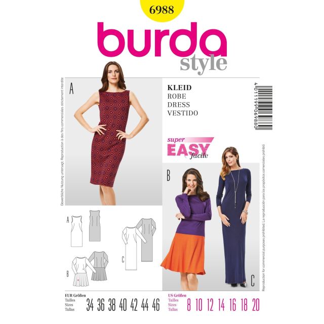 Patron Burda 6988 Robe