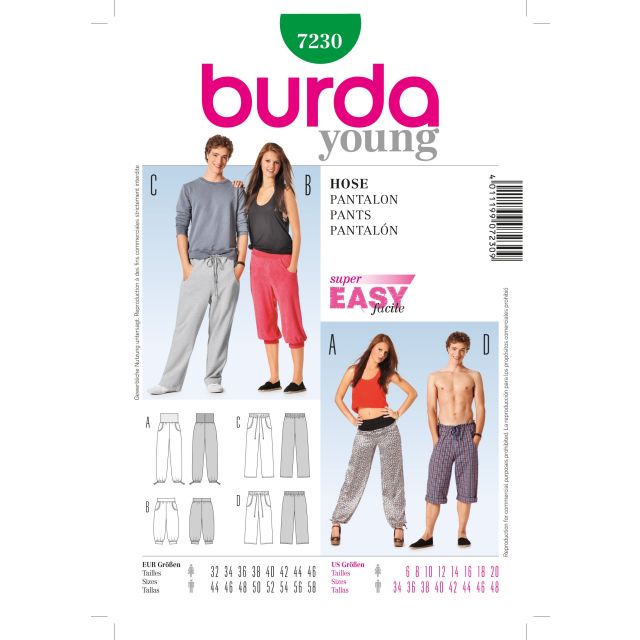 Patron Burda 7230 Pantalon