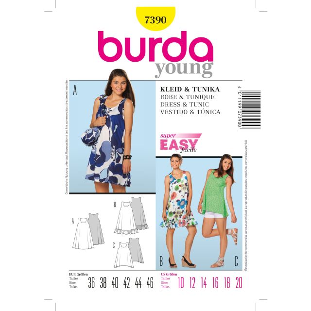 Patron Burda 7390 Robe et Tunique