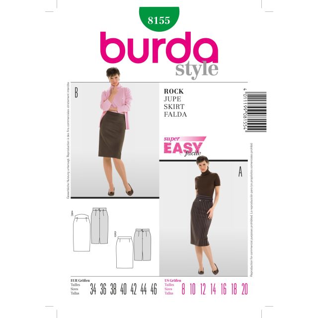 Patron Burda 8155 Jupe