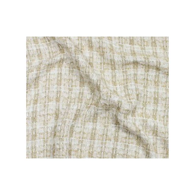 Tissu Tweed lurex Coco Beige