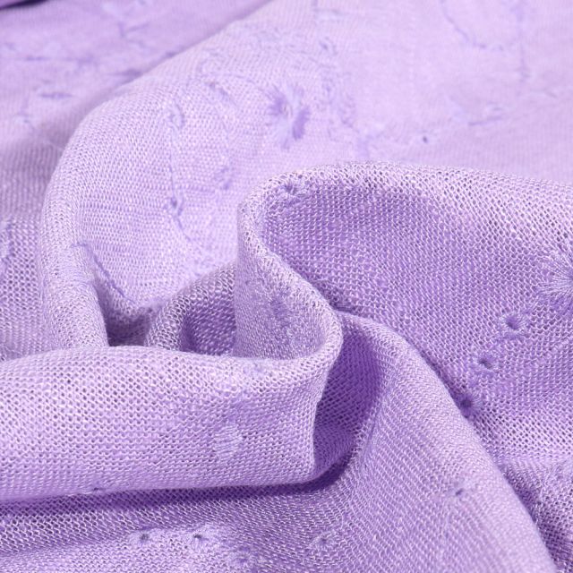 Tissu Lin Viscose Enora sur fond Lilas