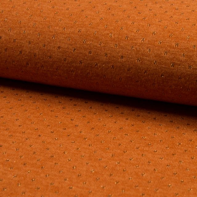 Tissu Maille lurex ajouré Orange