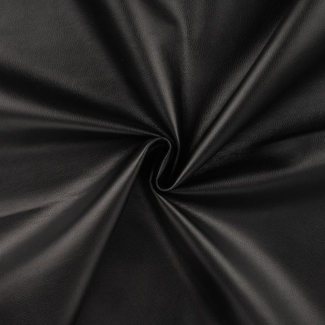 Tissu Simili cuir d'habillement uni Noir