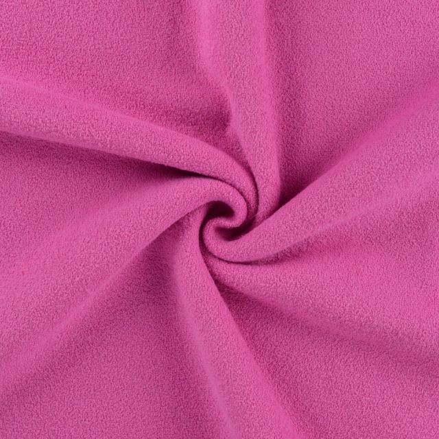 Tissu Eponge envers Polaire uni Rose fuchsia