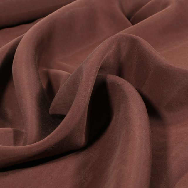 Tissu Viscose aspect soie uni Marron chocolat