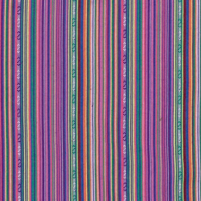 Tissu Jacquard Mexicain Rayé sur fond Violet