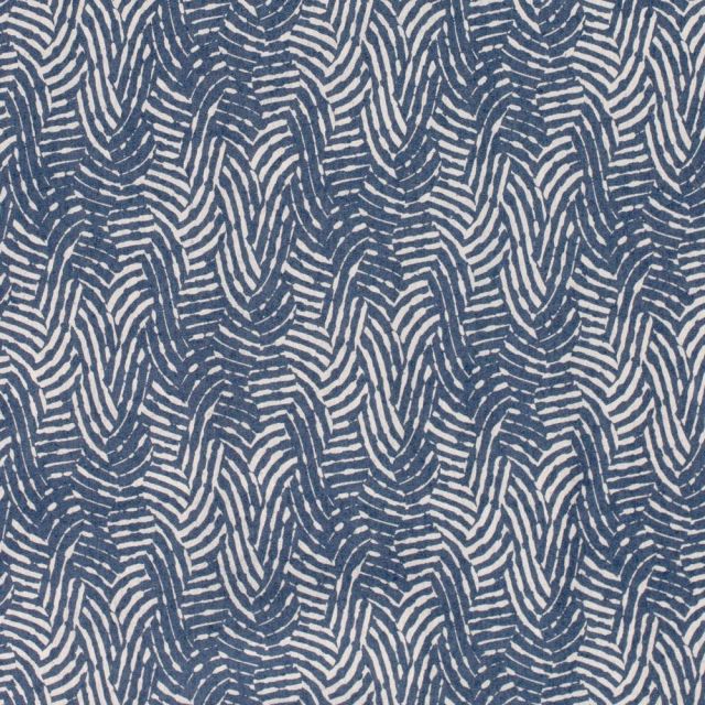 Tissu Jeans stretch Motifs abstraits sur fond Bleu indigo