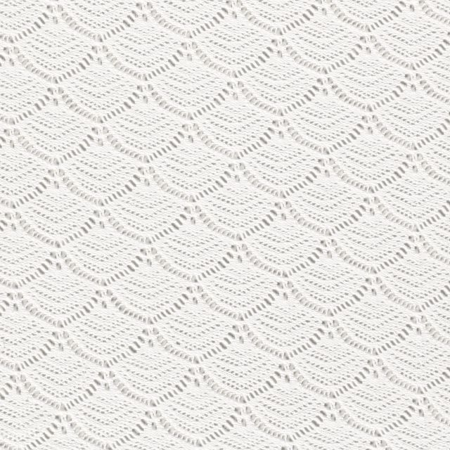 Tissu Dentelle Coton ajouré éventail Blanc