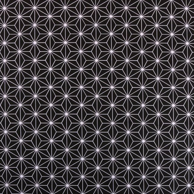 Tissu Coton Imprimé Arty Casual Noir - Par 10 cm