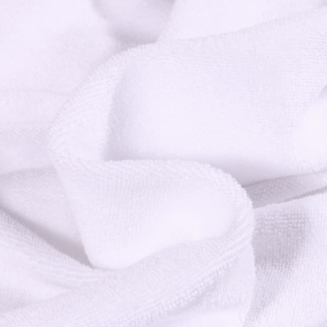 Tissu Jersey Velours Eponge Lua uni Blanc