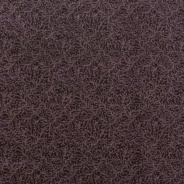 Tissu Coton Imprimé Lisa Studio Végétaux Aborigènes Violets sur fond Violet - Par 10 cm