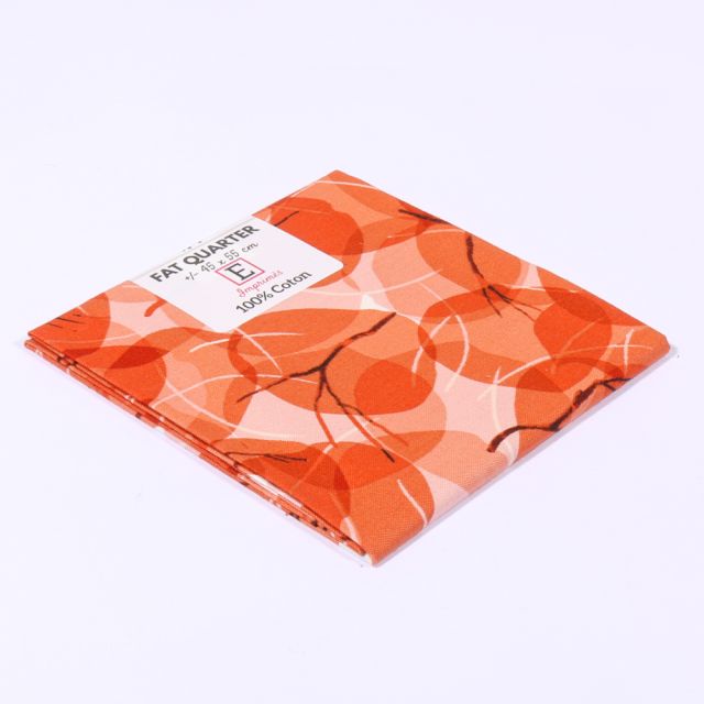 Coupon tissu Coton n°67 Corail rouge - 45 x 55 cm