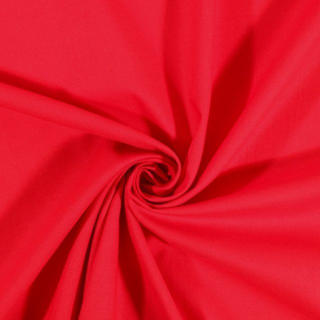 Tissu Coton uni Rouge vif - Par 10 cm