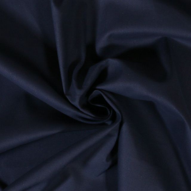 Tissu Coton uni Bleu marine - Par 10 cm