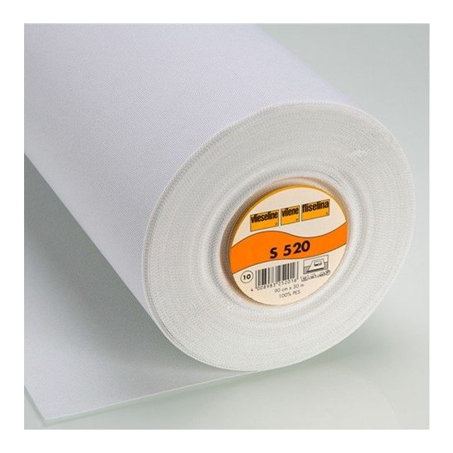 Entoilage Thermocollant Fort Vlieseline S520 en laize de 90 cm Blanc - Par 10 cm