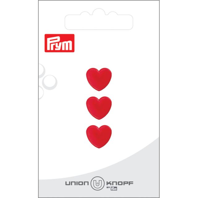 Bouton Prym Coeur 12 mm x3 - Rouge