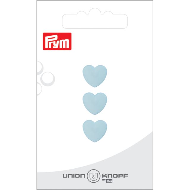 Bouton Prym Coeur 12 mm x3 - Bleu clair