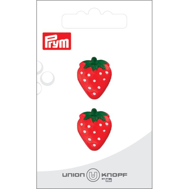 Bouton Prym Fraise 21 mm x2 - Rouge