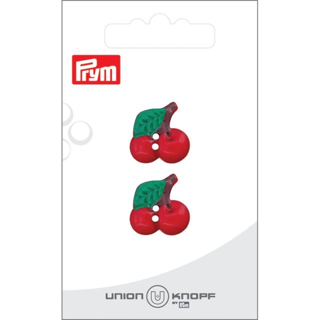 Bouton Prym Cerise 18 mm x2 - Rouge