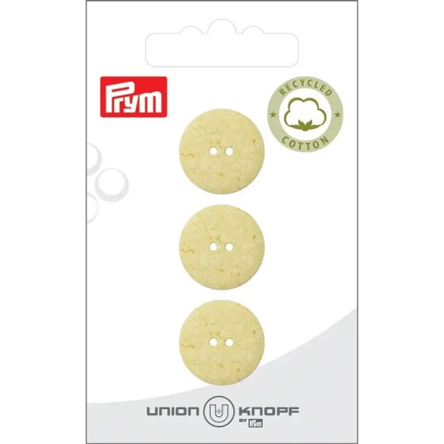 Bouton Prym Coton/Polyester recyclé Anna 18 mm x3 - Jaune clair