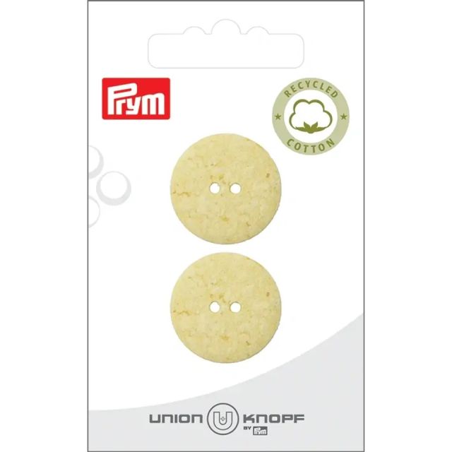 Bouton Prym Coton/Polyester recyclé Anna 23 mm x2 - Jaune clair