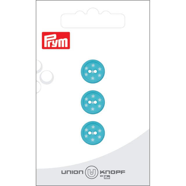 Bouton Prym Petites étoiles 12 mm x3 - Turquoise